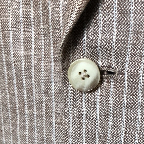 100% Linen Pinstriped Perry Ellis Blazer - Picture 7 of 7